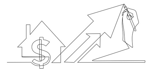 Hand drawing a rising graph with upward trends showing business growth and positive cash flow