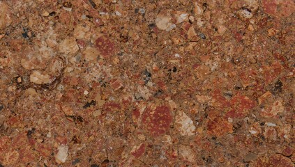 Close-up of Textured Red Granite Stone Surface, ideal for background use