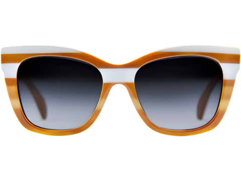 Stylish oversized sunglasses isolated on white background, symbolizing summer fashion and lifestyle.. - Powered by Adobe