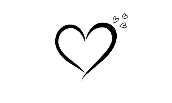 love heart sign Romantic illustration symbol join passion and wedding Calligraphy Design flat element Template for t shirt card invitation