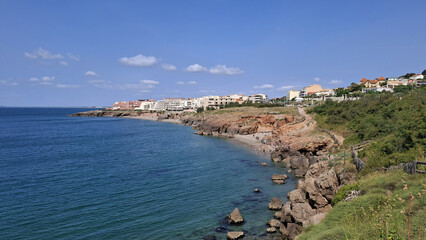 La grande plage de sable entre S&egrave;te et Marseillan dans le d&eacute;partement de l'H&eacute;rault en France