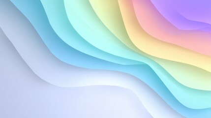 Obraz premium Soft Colorful Layers of Abstract Paper Design with Gentle Curves and Gradient Shades for Creative Backgrounds and Artistic Projects