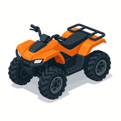 Vibrant Orange ATV Illustration A Detailed Vector Image of an All-Terrain Vehicle