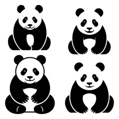 Cute Panda Family Vector Art