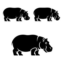 Cute Hippo Family Drawing