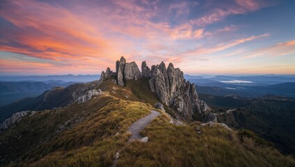 Naklejka premium Castle Hill, a high country station offering climbing opportunities, outdoor adventure