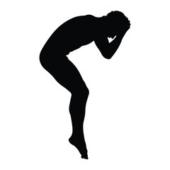 Silhouette of a person in distress with head in hands