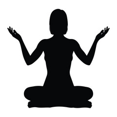 Silhouette of a person meditating in a lotus position