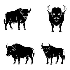 Buffalo and Cow Vector Art – Farm Animal Illustration