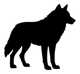 Wolf Silhouette Illustration. Forest animal clipart