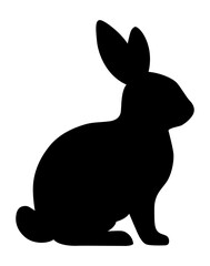Rabbit Silhouette Illustration. Forest animal clipart