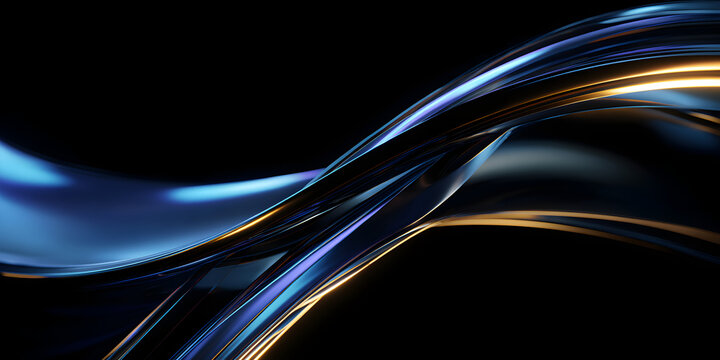 Dynamic abstract flowing ribbons of light and shadow create a modern, sophisticated, and elegant digital art backdrop for technology and innovation themes.