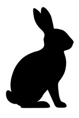 Rabbit Silhouette Illustration. Forest animal clipart