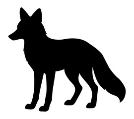 Fox Silhouette Illustration. Forest animal clipart