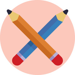 A pair of pencils crossed, symbolizing ongoing work or creative drafting.