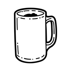 Coffee Mug Line Drawing – Minimal Drinkware Vector