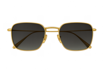 Gold metal frame square sunglasses with gradient lenses
