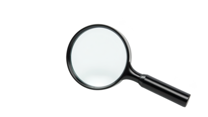 Magnifying glass black handle clear lens tool for inspection close up view focus on details search for clarity enhance visibility