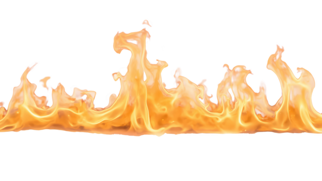 Flames dancing vibrant orange and yellow hues create dynamic and energetic visual. fire movement evokes warmth and intensity, perfect for various