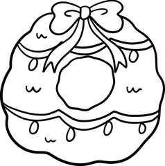 christmas line art icon element for decoration
