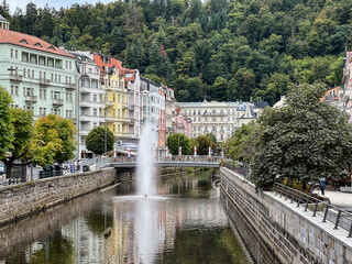 Tschechien, Böhmen, Karlsbad 2025 JUL 1 Historische Altstadt von Karlsbad,