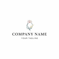 Elegant Woman Profile with Floral Crown Logo Design for Beauty and Wellness Brands.