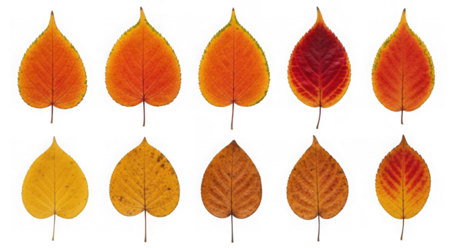 Colorful autumn leaves displaying nature's seasonal transformation
