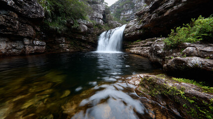 Fototapeta premium Majestic waterfall.