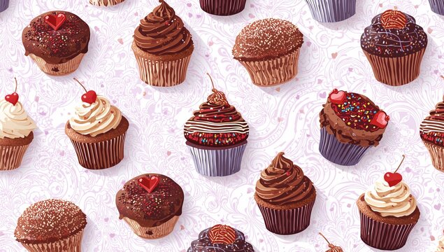 Chocolate cupcake illustration, delightful dessert option for celebrations, National Chocolate Day