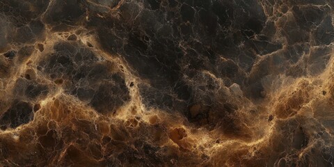 Close-up of dark brown and black marble texture with natural veins and patterns creating an earthy and organic appearance