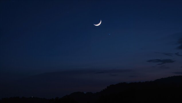 We are all under the same lunar sky, nature, moon, night sky, moonlight, crescent moon, lunar phases