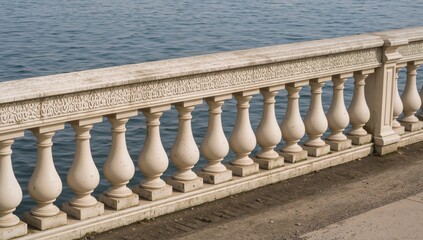 Vintage style concrete balustrade railing with a refined look
