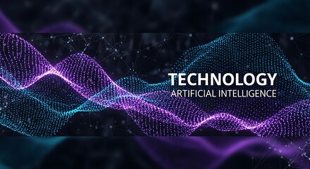 Abstract Digital Waveform Representing Artificial Intelligence and Technology.