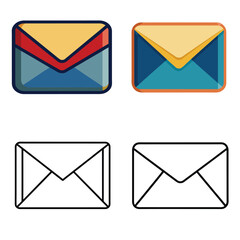 set of vector mail icons
