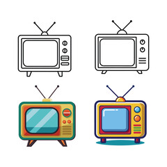 retro television set victor illustration