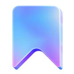 3D bookmark icon with a vibrant holographic effect and iridescent gradient in blue and purple