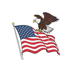 american eagle and american flag