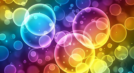 Abstract Bubbles with Vibrant Colors and Bokeh Effect.