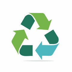 Fototapeta premium Green and blue recycling symbol illustration representing environmental sustainability and conservation