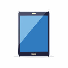 Illustration of a digital tablet with blank blue screen