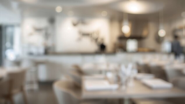Blurred restaurant scene as a backdrop for text layout - Powered by Adobe