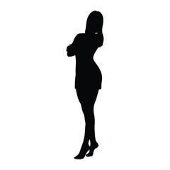 Silhouette of a woman with arms crossed female person