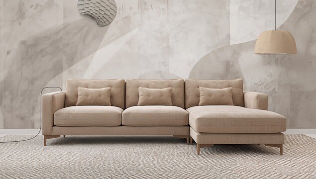 L-Shape Sofa in White, ideal for family gatherings and home design