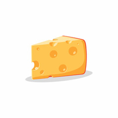 piece of cheese on white background