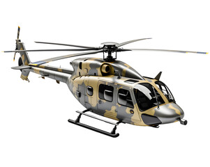 military helicopter, isolated background.