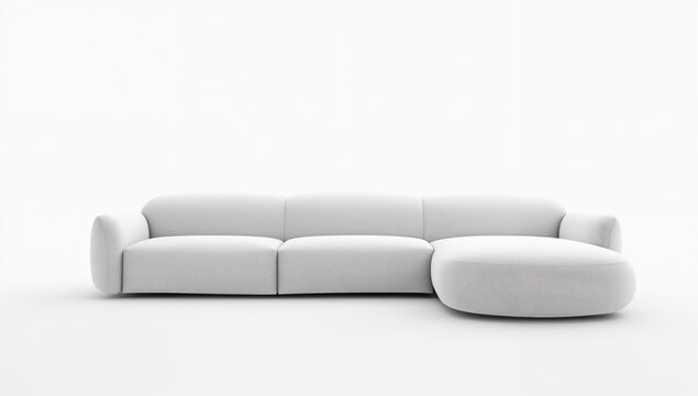 L-Shape Sofa on White Background, a functional seating option for modern interiors