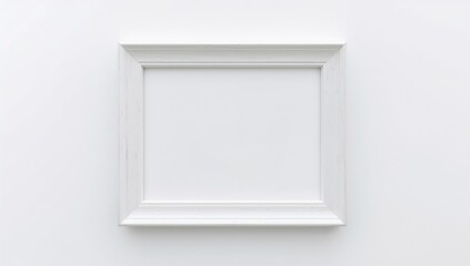 Empty white frame isolated on a clean white backdrop, suitable for text and layout