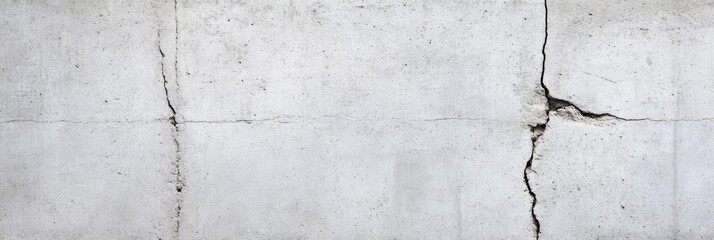 Obraz premium Concrete Wall with Cracks Texture - A light gray concrete wall featuring visible cracks, providing a textured background for various design applications