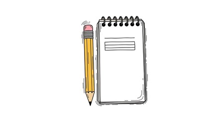 Pencil and Notepad - Essential Tools for Writing and Note-Taking.