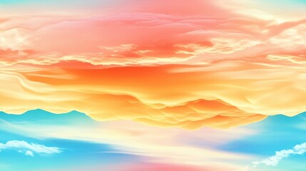 Obraz premium Vibrant Colorful Gradient Sky with Soft Clouds and Gentle Pastel Hues during Sunrise or Sunset for Abstract and Dreamy Backgrounds